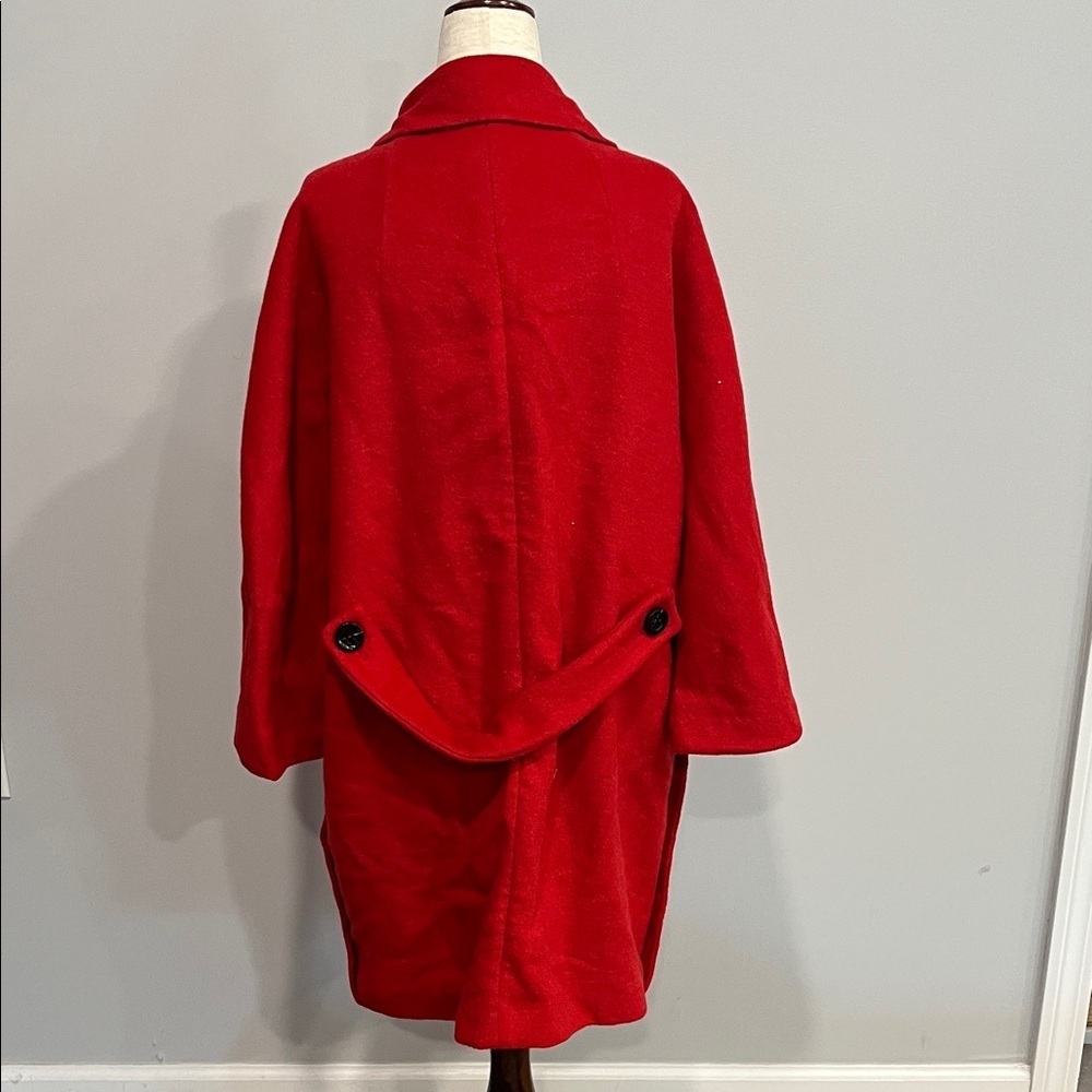 Elevenses Anthropologie Red Coat Oversized XS - Picture 4 of 7